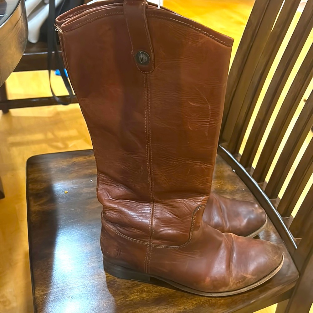 Melissa Button Frye Boots, worn